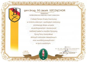 Życzenia z okzazji Święta Straży Granicznej 2020r.