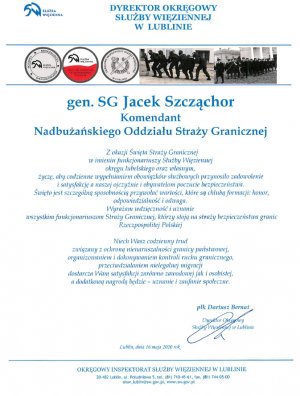 Życzenia z okzazji Święta Straży Granicznej 2020r.