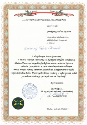 Życzenia z okzazji Święta Straży Granicznej 2020r.