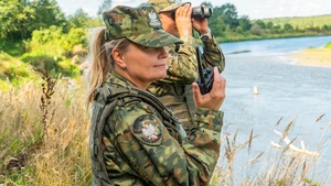 Funkcjonariusze NOSG podczas pełnionej służby granicznej