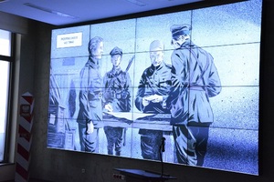 Prezentacja filmu animowanego Reduta Tynne, podczas konferencji edukacyjnej „W służbie Rzeczypospolitej. 99. rocznica powołania Korpusu Ochrony Pogranicza”