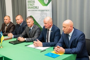 Uczestnicy spotkania Pełnomocników Granicznych Rzeczypospolitej Polskiej oraz Ukrainy podczas prowadzonych rozmów