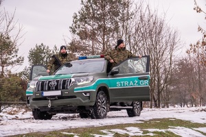 Funkcjonariusze NOSG podczas realizacji czynności związanych z ochroną granicy państwowej