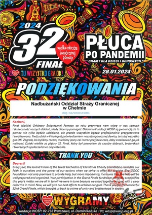 Podziękowania z uczestnictwa w WOŚP