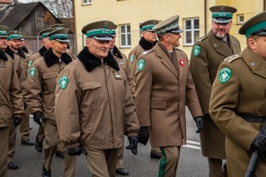 Uczestnicy uroczystości nadania imienia  Placówce SG &quot;Brygady KOP Polesie&quot; na terenie Placówki NOSG w Terespolu.