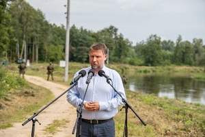 Minister MSWiA Marcin Kierwiński podczas konferencji prasowej