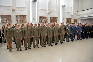 Uczestnicy spotkania świątecznego służb mundurowych woj. lubelskiego w sali konferencyjnej KWP w Lublinie