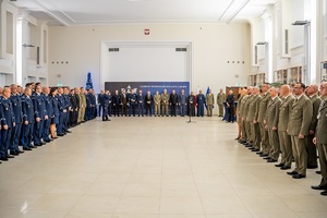 Uczestnicy spotkania świątecznego służb mundurowych woj. lubelskiego w sali konferencyjnej KWP w Lublinie