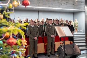 Uczestnicy spotkania opłatkowego w Nadbużańskim Oddziale Straży Granicznej