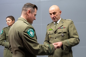 Uczestnicy spotkania opłatkowego w Nadbużańskim Oddziale Straży Granicznej